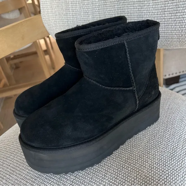 New Anthropologie + UGG Classic Mini Platform Boots - Black - Image 5