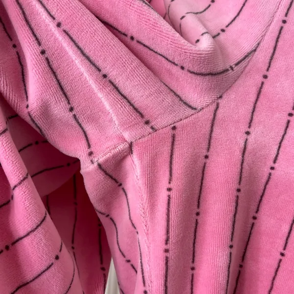 Women’s pink striped drawstring waist‎ soft fuzzy fleece pajama bottoms XL - Image 2