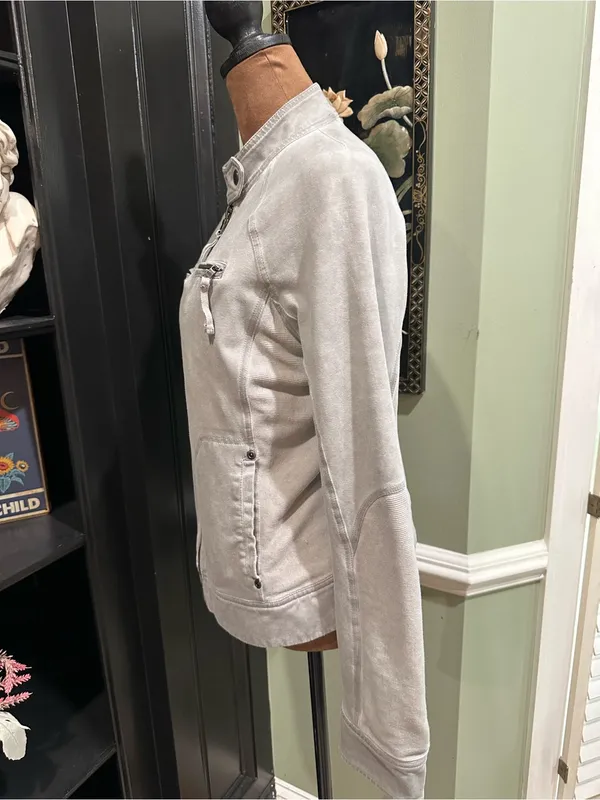 Marrakech by Anthropologie Gray Knit French Terry Moto Jacket – Size Small - Image 8