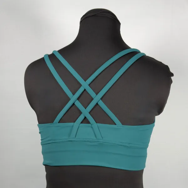 Women’s Dark Green Strappy Sports Bra Size Medium - Image 2