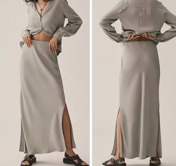 Anthropologie The Tilda Maxi Slip Skirt:Side-Slit Edition, Size XL - Image 3