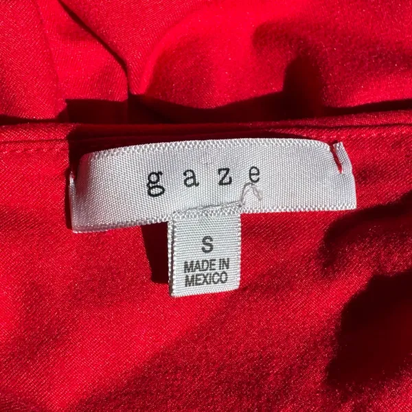 Gaze Red Spaghetti Strap V-Neck Bodysuit Small T42668‎ Stretch Snap Closure Soft - Image 5