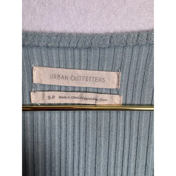 Urban Outfitters Ribbed Long Sleeve Wrap Romper Sage Green Small - Image 7