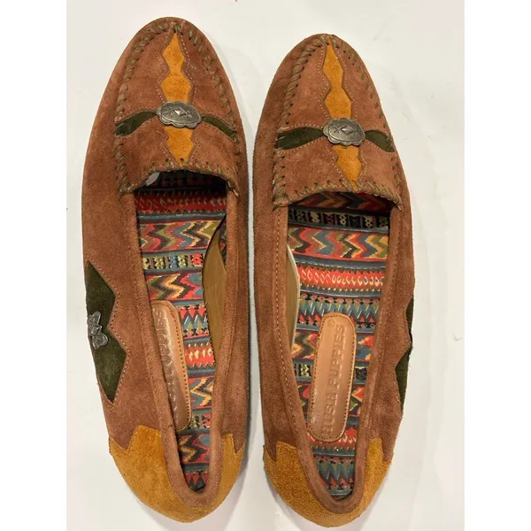 Hush Puppies Boho Ethnic Moccasin Brown Lesther Comfort Loafer 8M - Image 2