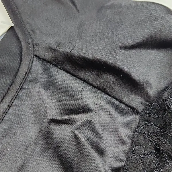 Pleione -511‎ NWT Black Faux Wrap Dressy Top Lace Sleeves Small - Image 5