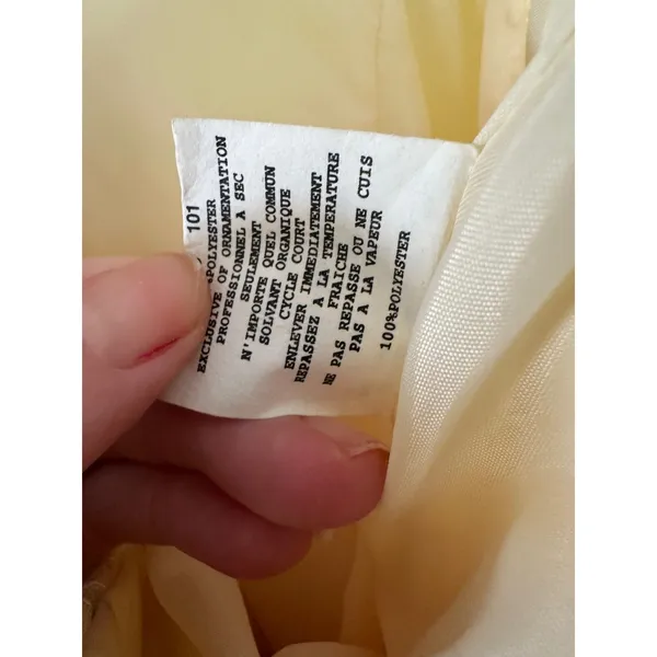 Vintage Jessica McClintock Gunne Sax Women 15 Yellow Strapless Beaded Gown Prom - Image 7