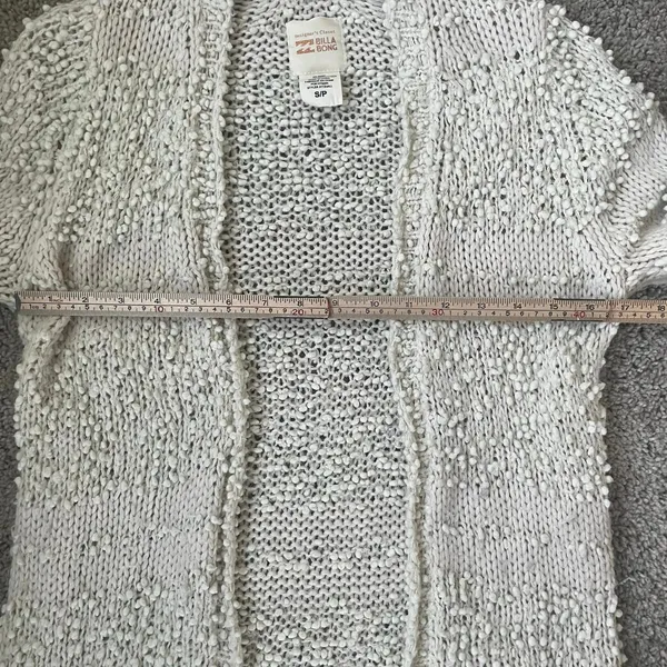 Billabong Designers Closet Womens Small Cozy Cardigan Nobby Cream Sweater - Image 6