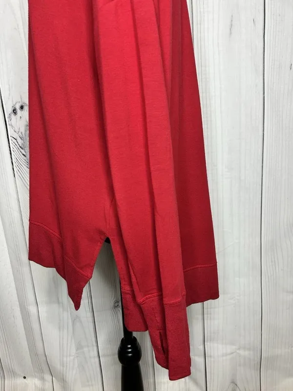Athleta Coaster Luxe Sweatshirt Red Tencel Modal Pullover Sz L High Low Hem - Image 7