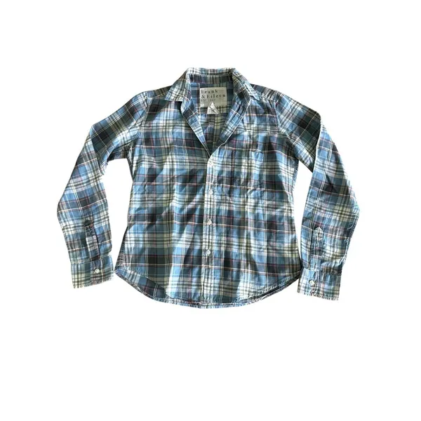 Frank & Eileen Barry Button Down Shirt Womens XS Blue Plaid Cotton‎ - Image 4
