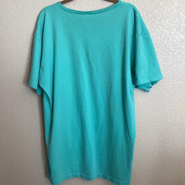 Vintage Beach Bound Teal Graphic Pocket T-shirt Summer Cover-up Loungewear OS - Image 6