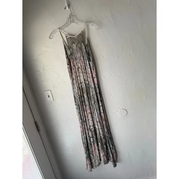 Lovestitch Boho Maxi‎ Dress Small Snake Print Braided Strap Tie Back Rayon Flowy - Image 6