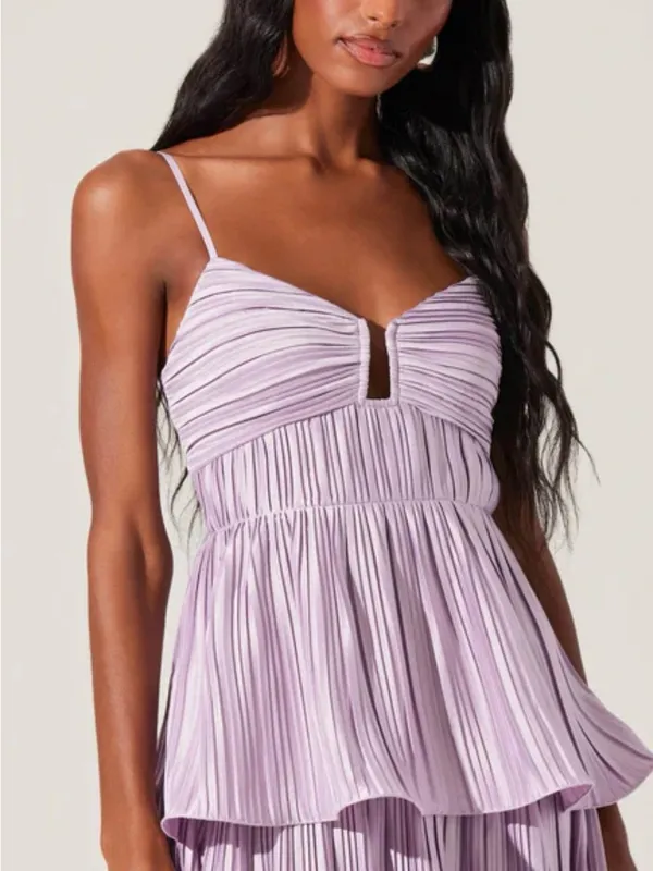 ASTR THE LABEL Lupin Pleated Tiered Maxi Dress - Image 2
