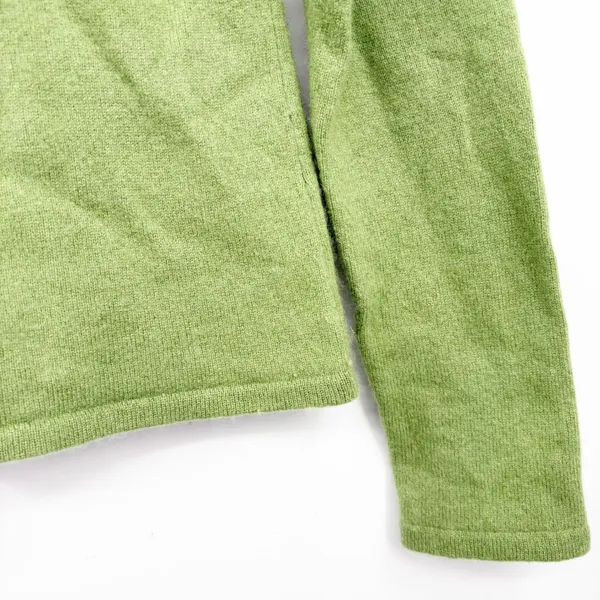 Wendy B. Cashmere Womens Green 100% Cashmere Classic Crewneck Preppy Sweater M - Image 3