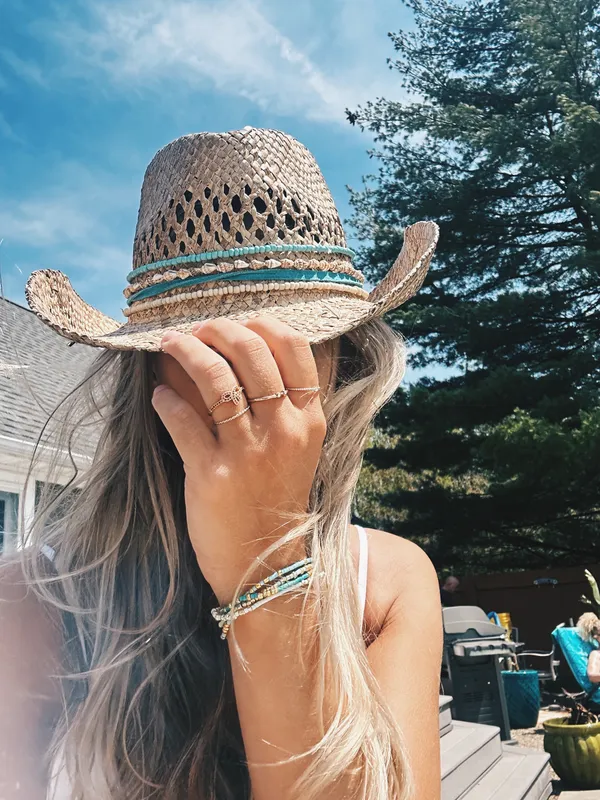 Boutique Coastal Cowgirl Straw Hat - Image 2