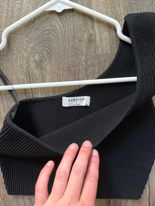 Aritzia Babaton Black One Shoulder Tank  - Image 2