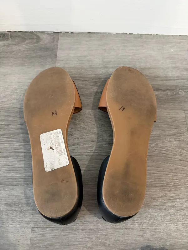 Steve Madden Tan and Black Two-Piece Open-Toe Sandals - Image 3