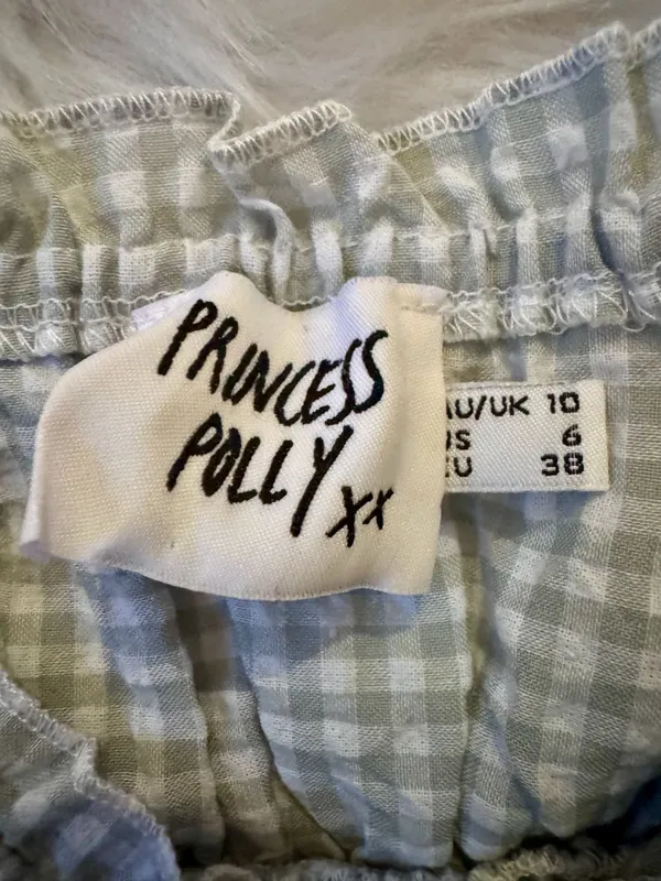 Princess Polly Korina Mini Dress Size US 6 Green Gingham - Image 5