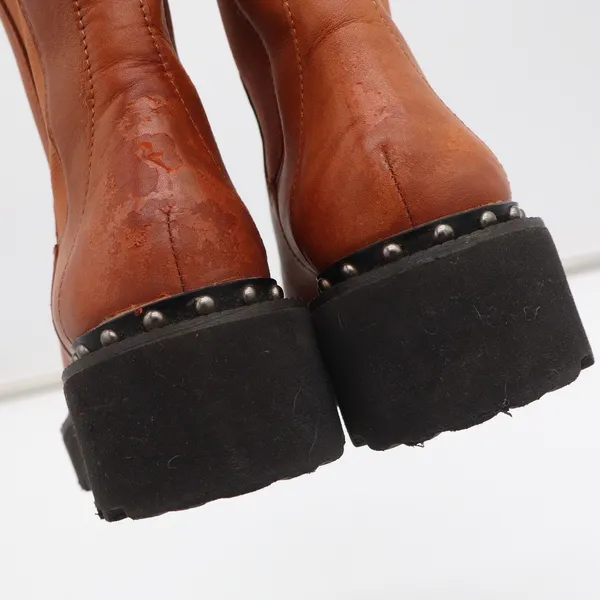 Vince Camuto Boots Womens 6 Meendey Cognac Brown Studded Lug Platform Fair - Image 8