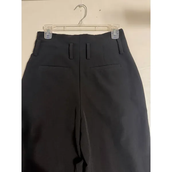 A New Day Black High-Rise Pleated Wide Leg Cropped Trousers Size 6 Stretch - Image 9