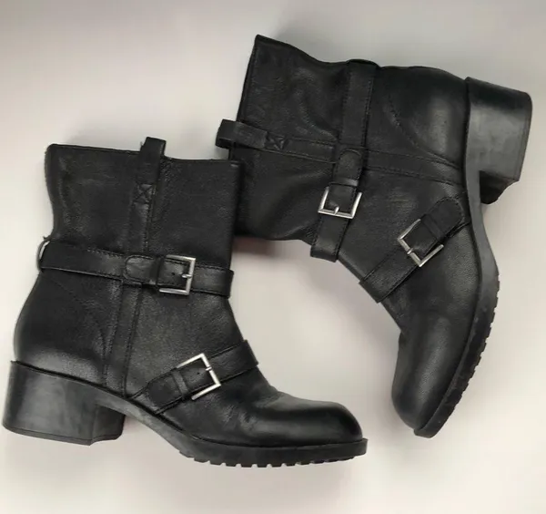 Nike Black Leather Buckle Moto Boots 9.5 - Image 6