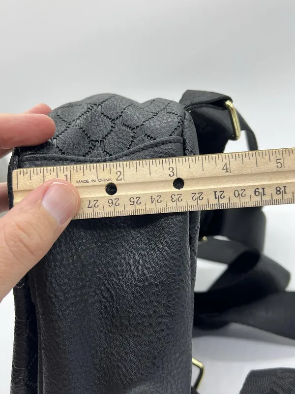 Steve Madden Backpack Womens Mini Black Logo Polyurethane Zip Adjustable Straps - Image 7