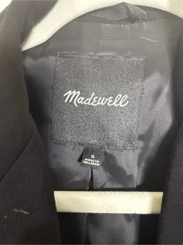 Madewell The Rosedale Blazer Crepe Black Oversized Academia Size 0 - Image 6