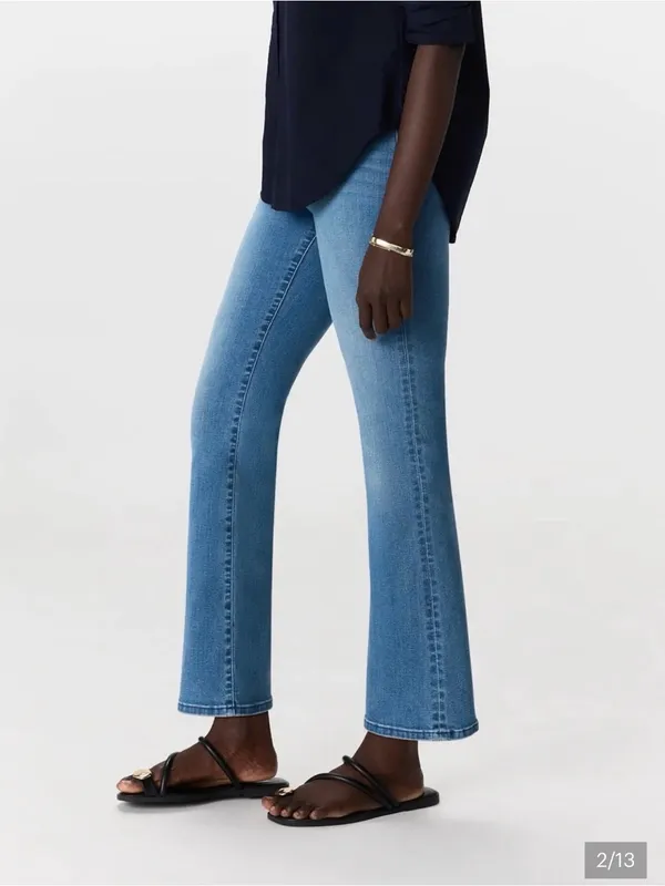 Quince Nina Pull-On Stretch Flare Jeans Laguna Blue Jeans Size XS - Image 2