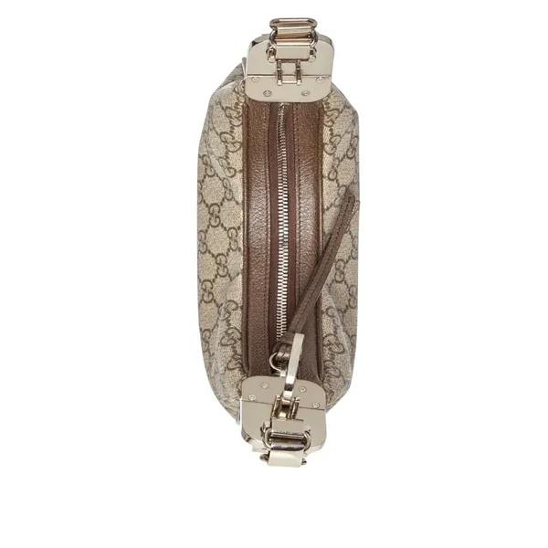 Gucci Supreme Canvas Attache Small Crossbody Purse 2 straps Moon Crescent Luxury - Image 8