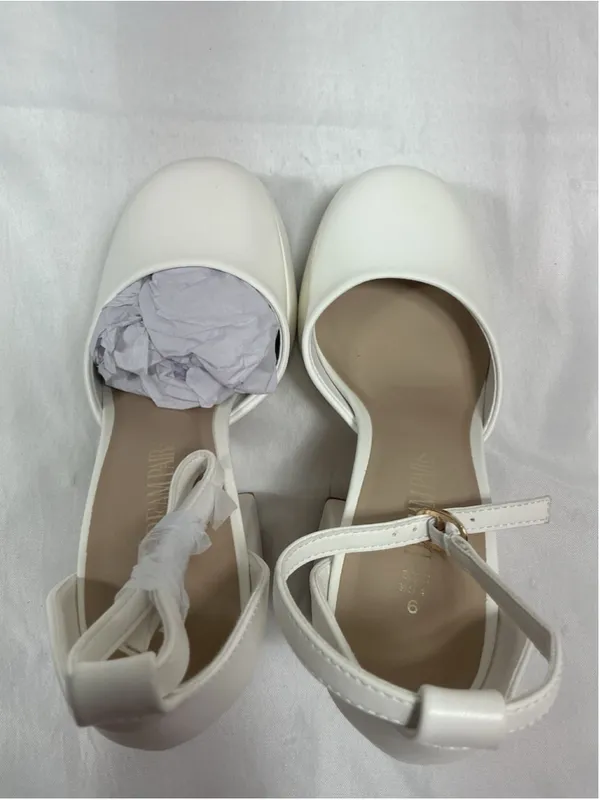 Dream Paris Womans Excellent Platform Stacked Heel Pumps Size Eu 36.5 Us 6 White - Image 5