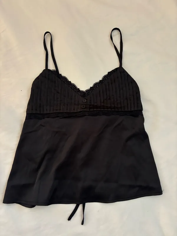 Edikted black satin tank - Image 2