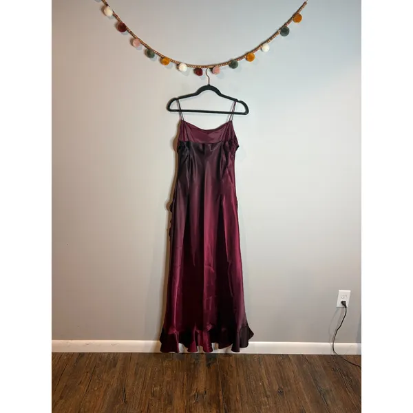 American Vintage Y2K burgundy ombre ruffle formal dress - Image 2