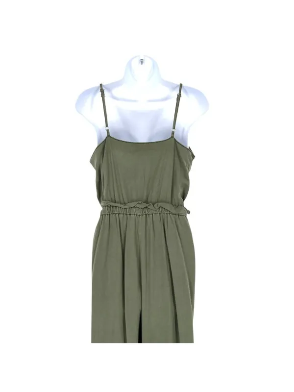 Splendid Minimalist Utility Safari Button-Front Jumpsuit Olive Green Size Medium - Image 8