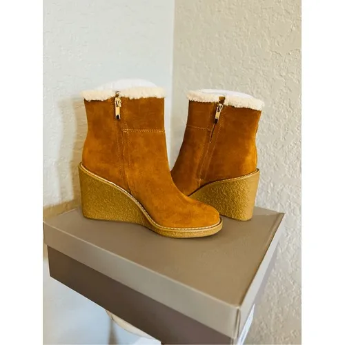 FRANCO‎ SARTO Ulayna Water Resistant Suede Fleece Wedge Bootie, Brown, 11, NWT - Image 8