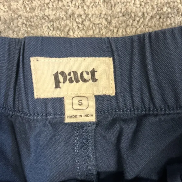 Pact Shorts Womens Small Navy Blue Stretch Organic Cotton Pockets Pull On - Image 2