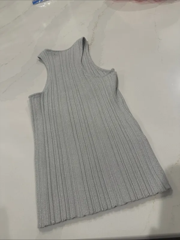 Madewell shimmery silver sweater tank size XS‎ - Image 4