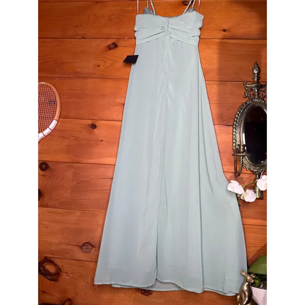 NWT Lulus Jelena Sage Pleated Sleeveless Maxi Dress Bridesmaid Gala Banquet Sz S - Image 6