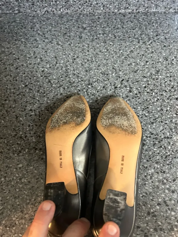 Salvatore Ferragamo Women's Metallic Pewter Pointed-Toe Flats - Image 7