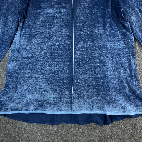 Habitat Clothes To Live In Blue Burnout Cotton V-Neck Top 3/4 Sleeve L Boho - Image 9