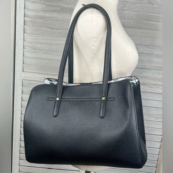 NANETTE LEPORE Arabelle Black Satchel Shoulder Bag - Image 4