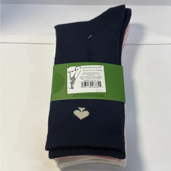 Kate Spade New York Crew Socks 3-Pack Face Lipstick Print NWT - Image 3