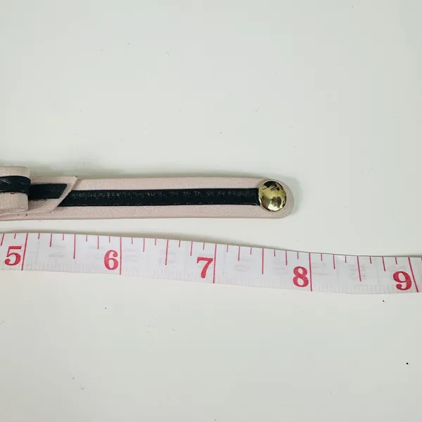 Ferragamo Pink Black Leather Vara Wrap Bracelet Bow Logo Snap 7in Made In Italy - Image 9