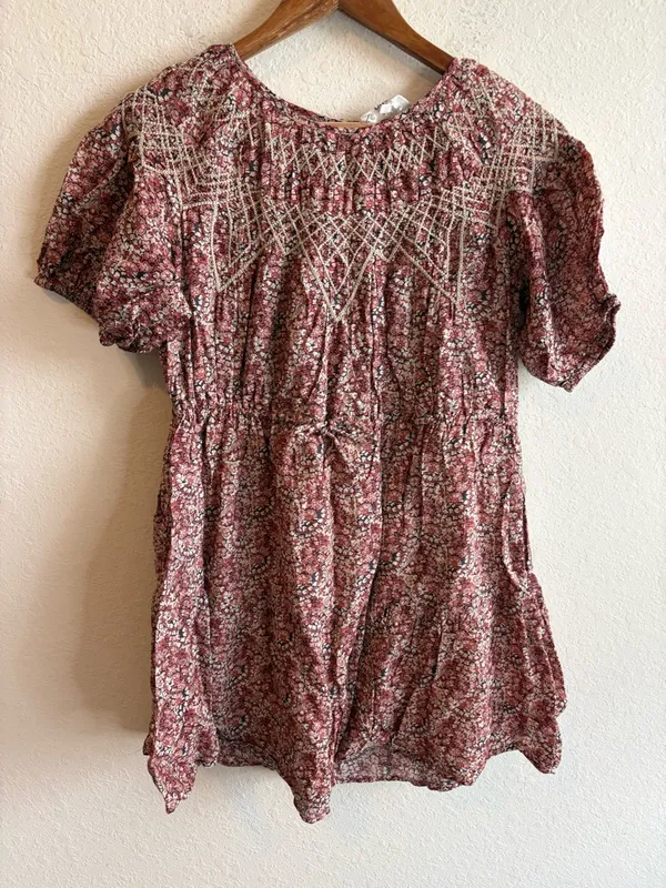 ba&sh Pink Beige Iris Short Floral Dress Size 0 - Image 3