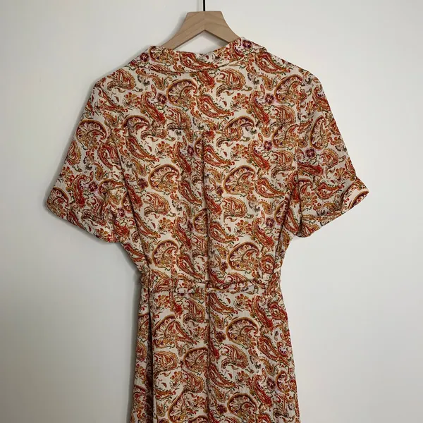 Sezane Adele Button Front Midi Dress in Paisley Riviera Womens New Size 42 - Image 8