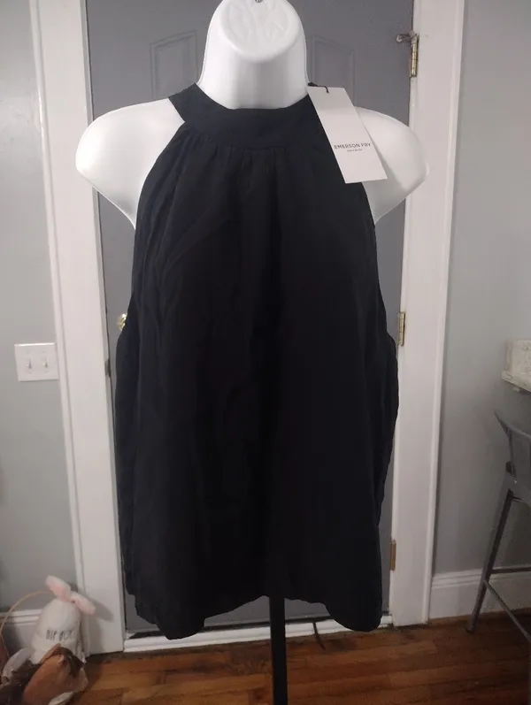 NEW Emerson Fry Pandora Black Halter Neck Sleeveless Top - Image 3