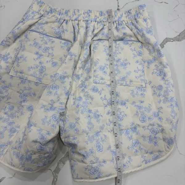 Yllw The Label Shorts Womens Size Medium Iris Quilted Shorts Blue Toile NEW - Image 11