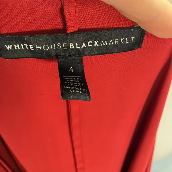 White House Black Market Red Dress Womens 4 Flowy Open‎ Sleeves Cocktail Wedding - Image 15