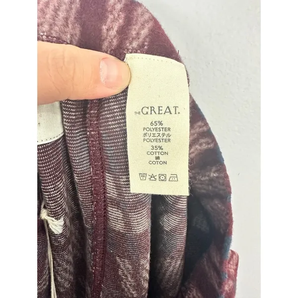 The Great Pajama Pants Womens 1 Burgundy Plaid Plush Fleece Sleepwear Lounge NEW - Image 8