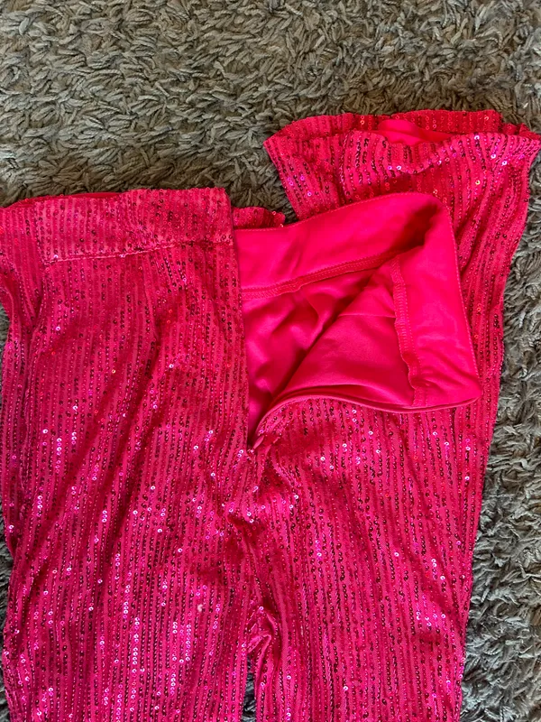 Pink Sequin Flair Pants - Image 5