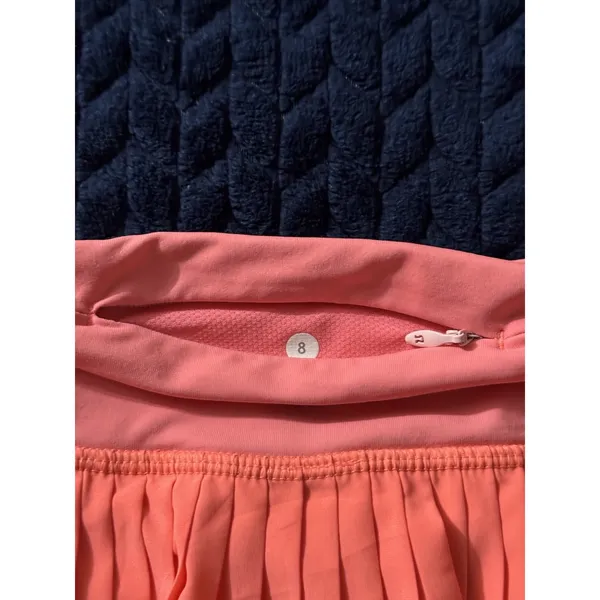 Lululemon pleat to street skirt II grapefruit Coral Pink Skort Tennis Size 8 - Image 4