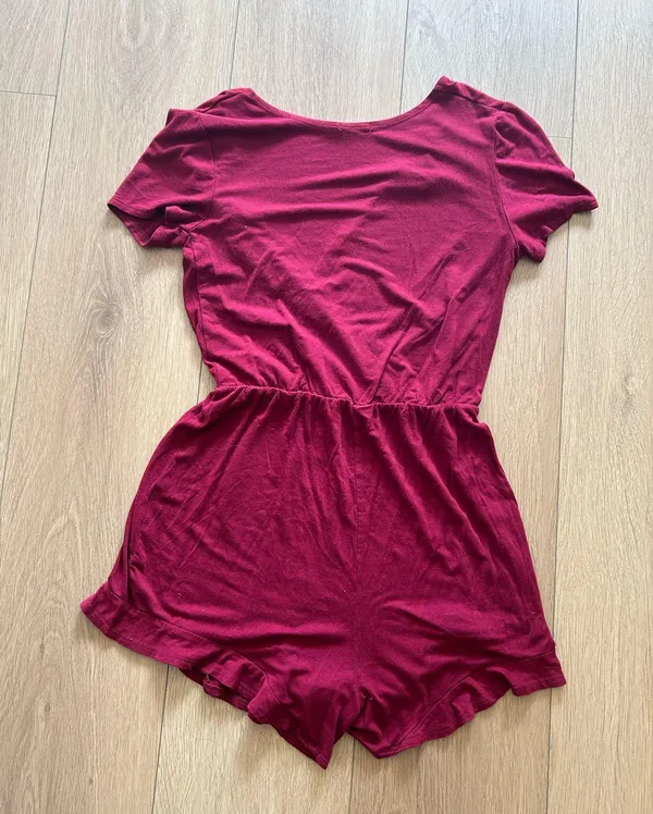 Pacsun Burgundy Wrap Romper - Image 2